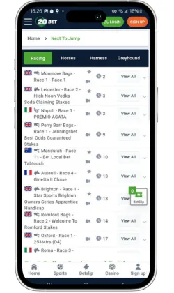 20bet sports section