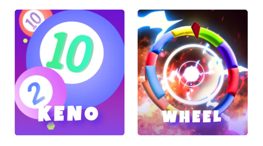 keno and wheel Mini Games in Bet Fresh