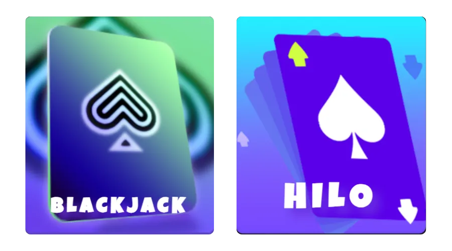 blackjack and hilo Mini Games in Bet Fresh