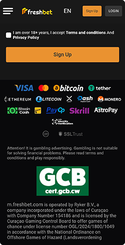 Freshbet sign up